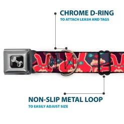 Dog Bone Seatbelt Buckle Collar - Kaleidoscope Balls White/Black