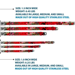 Dog Bone Seatbelt Buckle Collar - Mom & Mom Red