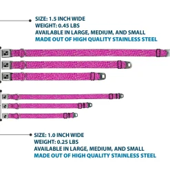 Dog Bone Seatbelt Buckle Collar - Leopard Baby Pink