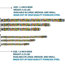 Dog Bone Seatbelt Buckle Collar - Stained Glass Mosaic Multi Color