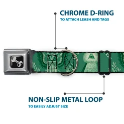 Dog Bone Seatbelt Buckle Collar - One Dollar Bill Pyramid/Bald Eagle