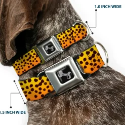 Dog Bone Seatbelt Buckle Collar - Cheetah