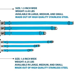 Dog Bone Seatbelt Buckle Collar - Solid Water Blue