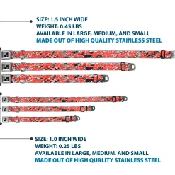 Dog Bone Seatbelt Buckle Collar - Grunge Bricks Orange