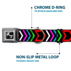 Dog Bone Seatbelt Buckle Collar - Arrows Black/Multi Color