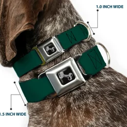 Dog Bone Seatbelt Buckle Collar - Hunter