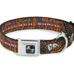 Dog Bone Seatbelt Buckle Collar - Truth and Justice Orange