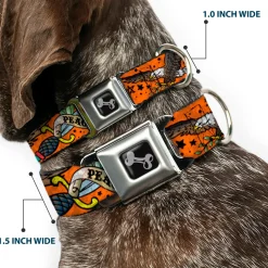 Dog Bone Seatbelt Buckle Collar - Truth and Justice Orange