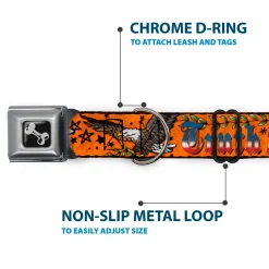 Dog Bone Seatbelt Buckle Collar - Truth and Justice Orange