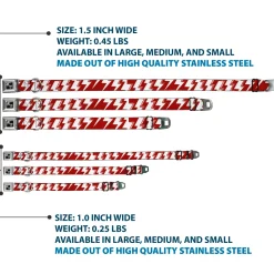 Dog Bone Seatbelt Buckle Collar - Lightning Bolts Sketch Red/White