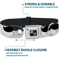 Dog Bone Seatbelt Buckle Collar - Mustaches White/Black