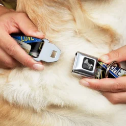 Dog Bone Seatbelt Buckle Collar - Cali License Plates Stacked