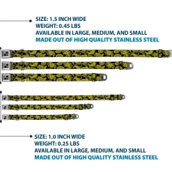 Dog Bone Seatbelt Buckle Collar - Paisley Black/Neon Yellow