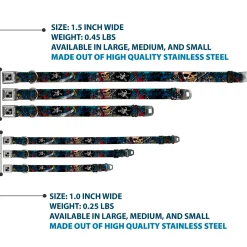 Dog Bone Seatbelt Buckle Collar - Dead Men Tell No Tales CLOSE-UP Turquoise