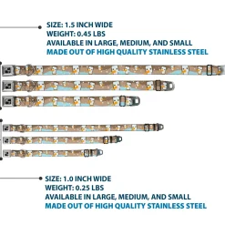 Dog Bone Seatbelt Buckle Collar - Block Penguins Tan