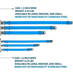 Dog Bone Seatbelt Buckle Collar - Baby Blue