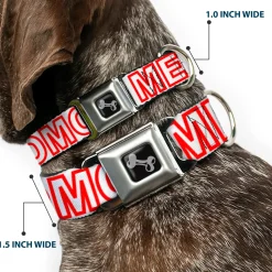 Dog Bone Seatbelt Buckle Collar - OMGâ€¦GIVE ME A BREAK!!! White/Red
