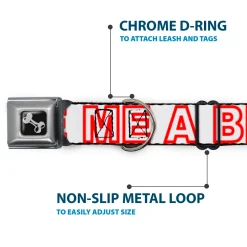 Dog Bone Seatbelt Buckle Collar - OMGâ€¦GIVE ME A BREAK!!! White/Red