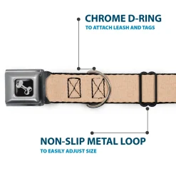 Dog Bone Seatbelt Buckle Collar - Natural Hemp