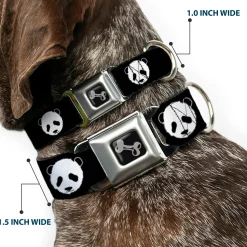 Dog Bone Seatbelt Buckle Collar - Panda Bear Repeat