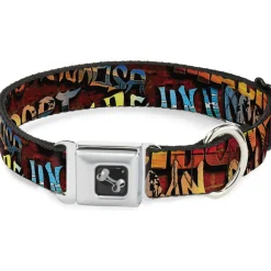 Dog Bone Seatbelt Buckle Collar - Beach Tags Stacked Brick Wall/Beach Scenes