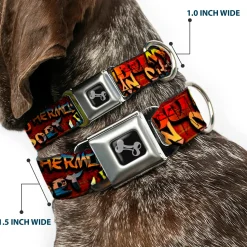 Dog Bone Seatbelt Buckle Collar - Beach Tags Stacked Brick Wall/Beach Scenes