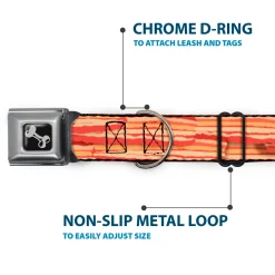 Dog Bone Seatbelt Buckle Collar - Bacon Stacked