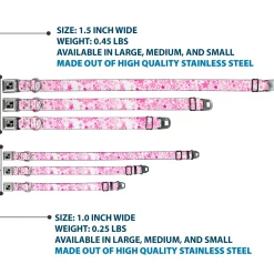 Dog Bone Seatbelt Buckle Collar - Stargazer White/Pink