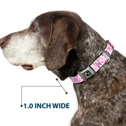 Dog Bone Seatbelt Buckle Collar - Stargazer White/Pink
