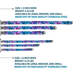 Dog Bone Seatbelt Buckle Collar - Crystals2 Blues/Purples