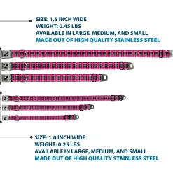 Dog Bone Seatbelt Buckle Collar - Plaid Black/Gray/Fuchsia