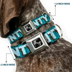 Dog Bone Seatbelt Buckle Collar - ORANGE COUNTY/Palm Trees Blue/Brown/Light Blue