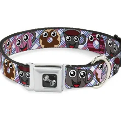 Dog Bone Seatbelt Buckle Collar - Donuts & Coffee Cartoon
