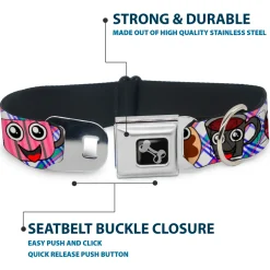 Dog Bone Seatbelt Buckle Collar - Donuts & Coffee Cartoon