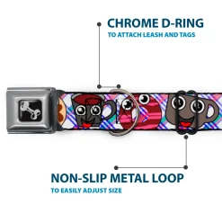 Dog Bone Seatbelt Buckle Collar - Donuts & Coffee Cartoon