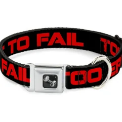Dog Bone Seatbelt Buckle Collar - TOO EPIC TO FAIL Weathered Black/Red