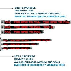 Dog Bone Seatbelt Buckle Collar - TOO EPIC TO FAIL Weathered Black/Red