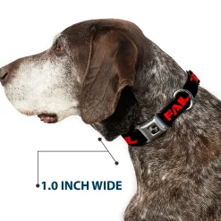 Dog Bone Seatbelt Buckle Collar - TOO EPIC TO FAIL Weathered Black/Red