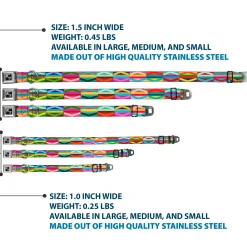 Dog Bone Seatbelt Buckle Collar - Geometric10 Multi Color