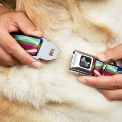 Dog Bone Seatbelt Buckle Collar - Geometric10 Multi Color