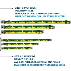 Dog Bone Seatbelt Buckle Collar - Seattle Skyline Green/Yellow