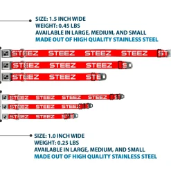 Dog Bone Seatbelt Buckle Collar - STEEZ Flat Red/White