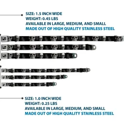 Dog Bone Seatbelt Buckle Collar - Geometric 3-D Skull Face/Chevron Black/Grays/White