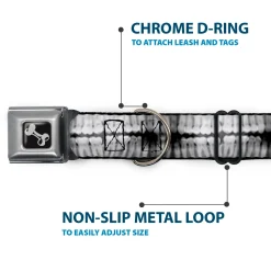 Dog Bone Seatbelt Buckle Collar - Dental X-Rays Black/White