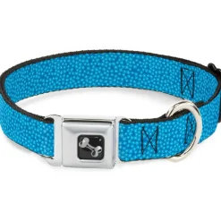 Dog Bone Seatbelt Buckle Collar - Ditsy Floral Blue/Light Blue/White