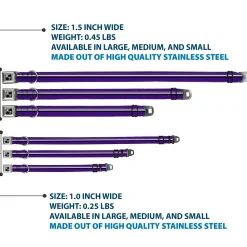 Dog Bone Seatbelt Buckle Collar - Racing Stripes Purple/Gray/White/Black