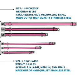 Dog Bone Seatbelt Buckle Collar - Stripes White/Black/White/Pink