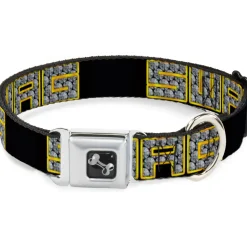 Dog Bone Seatbelt Buckle Collar - SWAG Black/Bling