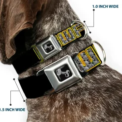 Dog Bone Seatbelt Buckle Collar - SWAG Black/Bling