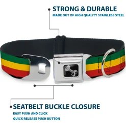 Dog Bone Seatbelt Buckle Collar - Rasta